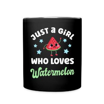Pastèque Kawaii Melon - Mug uni - noir - Devant