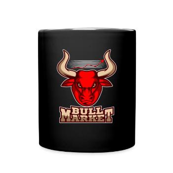 Bull Market Bull Bear Day Trader Investor Stock - Full Colour Mug - black - Front