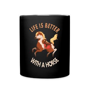 Cavalier de course de chevaux Cavalier Disant Poney Cadeau - Mug uni - noir - Devant
