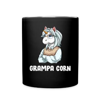Opa Einhorn - Lustiger Opa Mais - Tasse einfarbig - Schwarz - Vorne