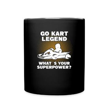 Go Kart Fahrer - Kartfahrer Go-Kart Spruch - Tasse einfarbig - Schwarz - Vorne