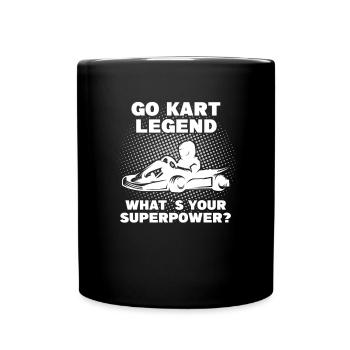 GoKart Kartsport Kart Go Kart Go-Kart Rennen - Tasse einfarbig - Schwarz - Vorne