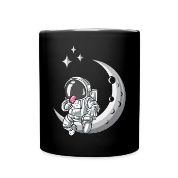 Ice Cream Astronaut Outerspace Lover Gelato Sundae - Full Colour Mug - black - Front