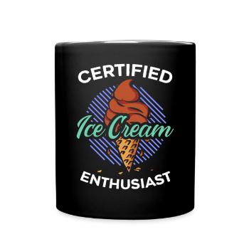 Certified Ice Cream Enthusiast Sundae Gelato - Full Colour Mug - black - Front