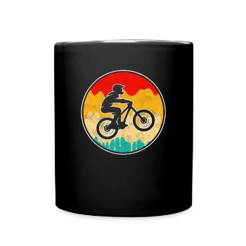 Mountainbike Retro Logo - Tasse einfarbig - Schwarz - Vorne