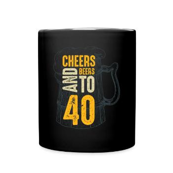 Acclamations et bières pour le 40e anniversaire - Mug uni - noir - Devant