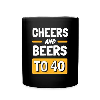 Acclamations et bières pour le 40e anniversaire - Mug uni - noir - Devant