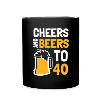 Acclamations et bières pour le 40e anniversaire - Mug uni - noir - Devant