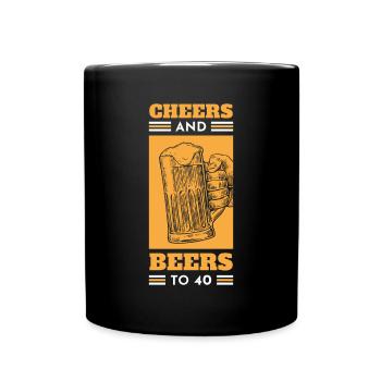 Acclamations et bières pour le 40e anniversaire - Mug uni - noir - Devant
