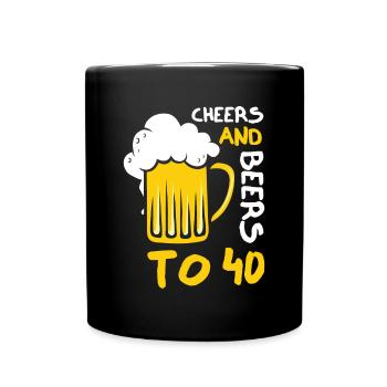 Acclamations et bières pour le 40e anniversaire - Mug uni - noir - Devant