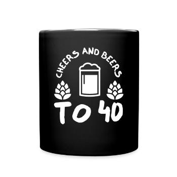 Acclamations et bières pour le 40e anniversaire - Mug uni - noir - Devant