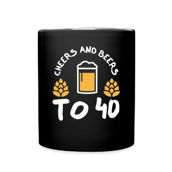 Acclamations et bières pour le 40e anniversaire - Mug uni - noir - Devant