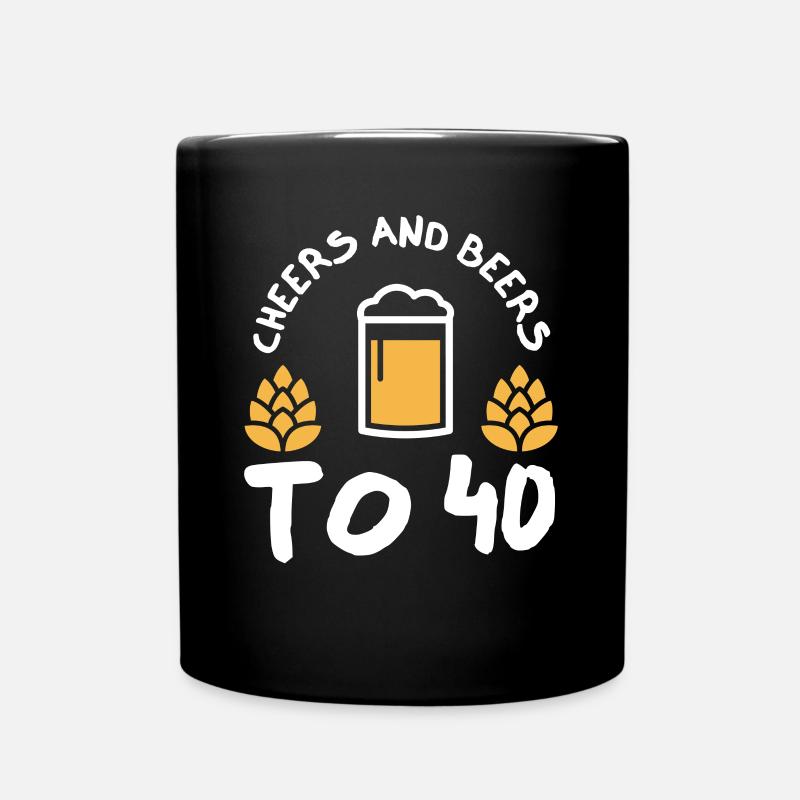 Acclamations et bières pour le 40e anniversaire - Mug uni - noir
