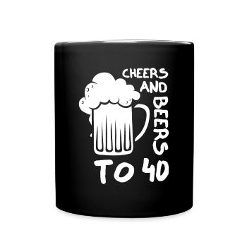 Acclamations et bières pour le 40e anniversaire - Mug uni - noir - Devant