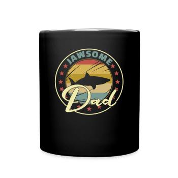 Jawasome Dad funny shark fathers Day gift - Tasse einfarbig - Schwarz - Vorne