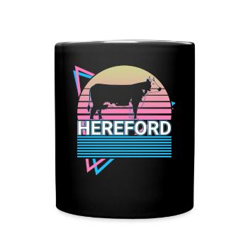 Hereford Beef Hereford Cow Farmer Retro Cadeau - Mug uni - noir - Devant