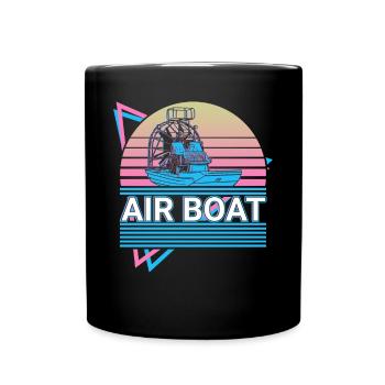 Luftboot Luftbootfahren Fanboot Retro Geschenk - Tasse einfarbig - Schwarz - Vorne