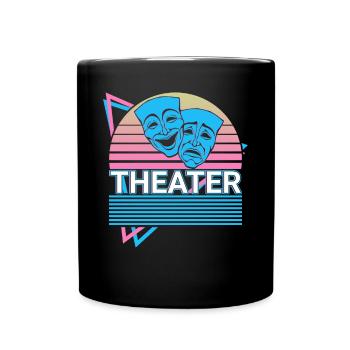 Theatre Mask Drama Comedy Tragedy Theatre Mask - Full Colour Mug - black - Front