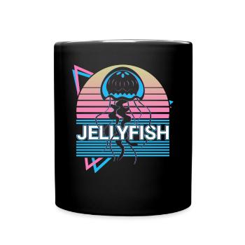 Cadeau rétro méduse - Mug uni - noir - Devant