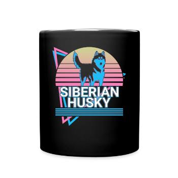 Cadeau rétro Husky Sibérien - Mug uni - noir - Devant