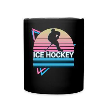 Eishockey Retro Geschenk - Tasse einfarbig - Schwarz - Vorne