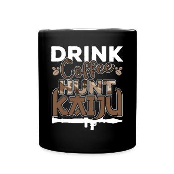 Funny Kaiju Japanese Monster Gift - Full Colour Mug - black - Front