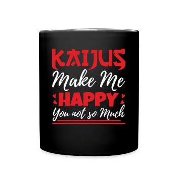 Funny Kaiju Japanese Monster Gift - Full Colour Mug - black - Front