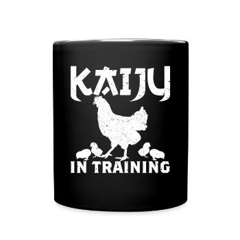 Funny Kaiju Chicken Japanese Monster Gift - Full Colour Mug - black - Front
