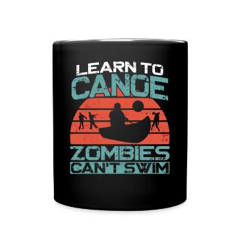 Canoe Canoeing Vintage Retro Learn - Tasse einfarbig - Schwarz - Vorne