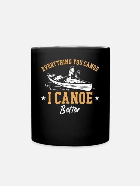 Canoe Canoeing Vintage Anything - Full Colour Mug - black