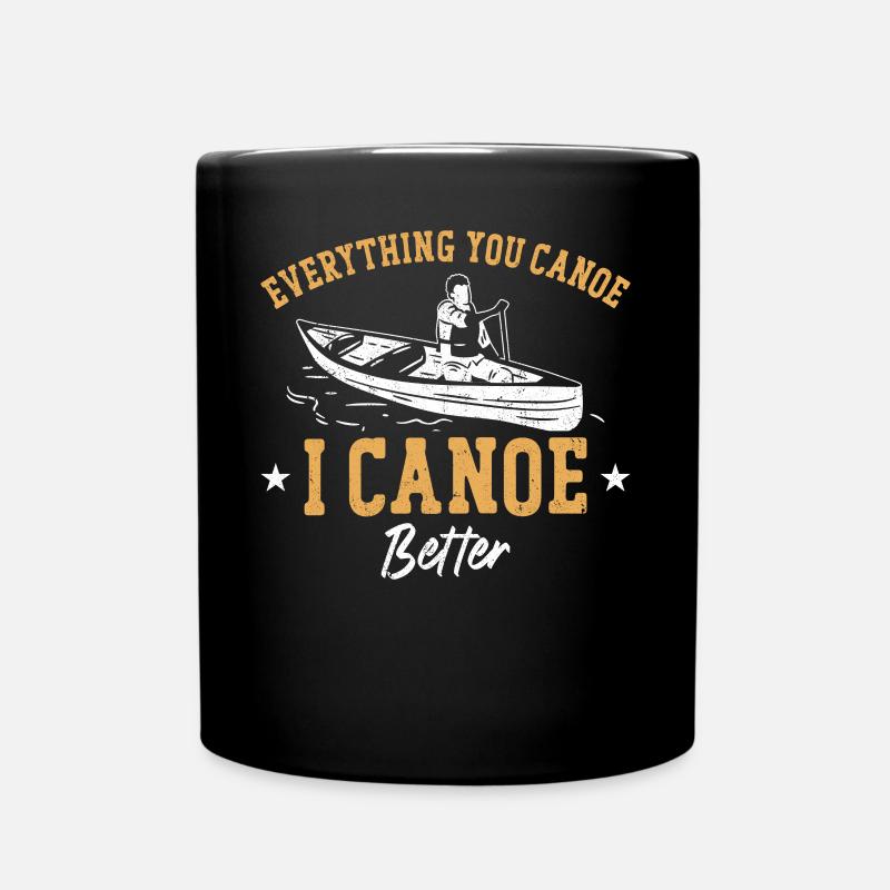 Canoe Canoeing Vintage Anything - Full Colour Mug - black