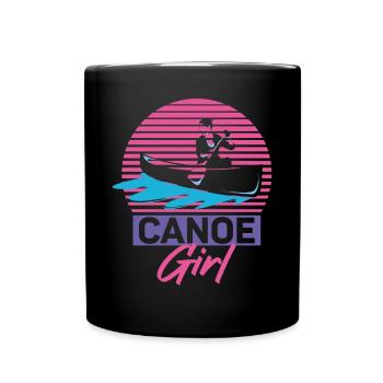 Canoe Canoeing Girl Retro Canoe - Full Colour Mug - black - Front