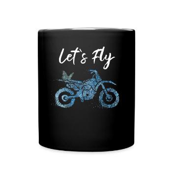 Motocross Biker Papillon - Mug uni - noir - Devant
