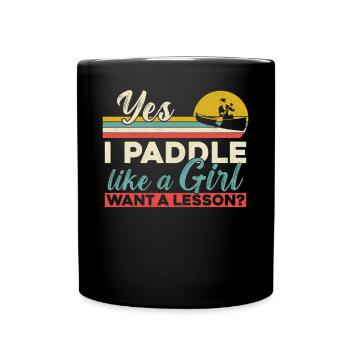 Canoë Canoë Fille Vintage Rétro - Mug uni - noir - Devant