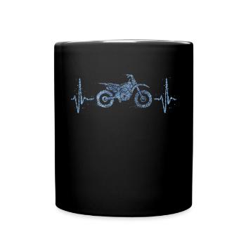 Moto Heartbeat Motocycliste - Mug uni - noir - Devant
