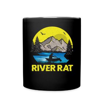 Canoe Canoeing Vintage Retro River - Tasse einfarbig - Schwarz - Vorne