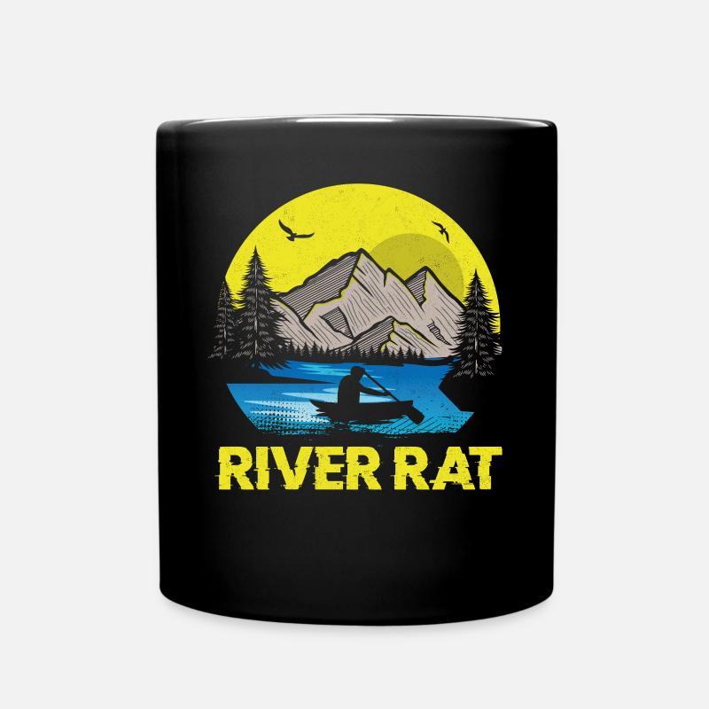 Canoe Canoeing Vintage Retro River - Tasse einfarbig - Schwarz