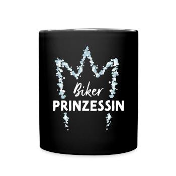 Motorrad Bikerin Motorradfahrerin - Tasse einfarbig - Schwarz - Vorne