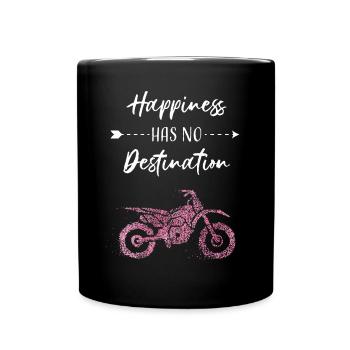 Motorradfahrerin Bikerin Motorradfahren - Tasse einfarbig - Schwarz - Vorne