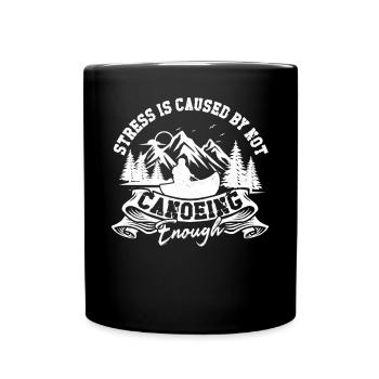 Canoe Canoeing Vintage Stress Is - Tasse einfarbig - Schwarz - Vorne
