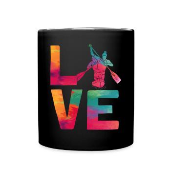 Canoe Canoeing Watercolor Racing - Tasse einfarbig - Schwarz - Vorne