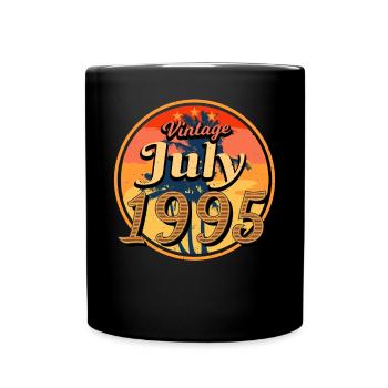 1995 Juli Geschenkidee - Tasse einfarbig - Schwarz - Vorne