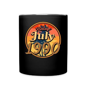 Baujahr 1990 Im Juli - Tasse einfarbig - Schwarz - Vorne