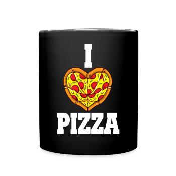 Ich liebe Pizza Funny Pizza Lover Feinschmecker - Tasse einfarbig - Schwarz - Vorne