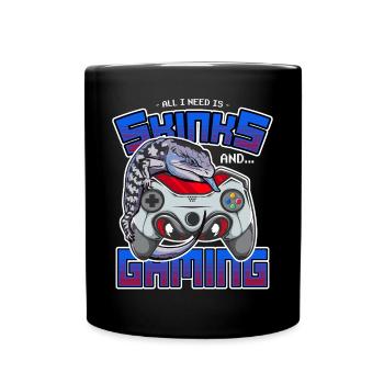 Blue Tongue Skink Lizard Propriétaire & Gaming Retro Game - Mug uni - noir - Devant