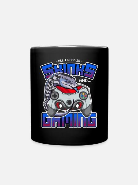 Blue Tongue Skink Eidechse Besitzer & Gaming Retro Spiel - Tasse einfarbig - Schwarz