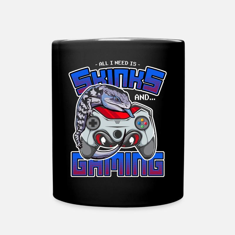 Blue Tongue Skink Eidechse Besitzer & Gaming Retro Spiel - Tasse einfarbig - Schwarz