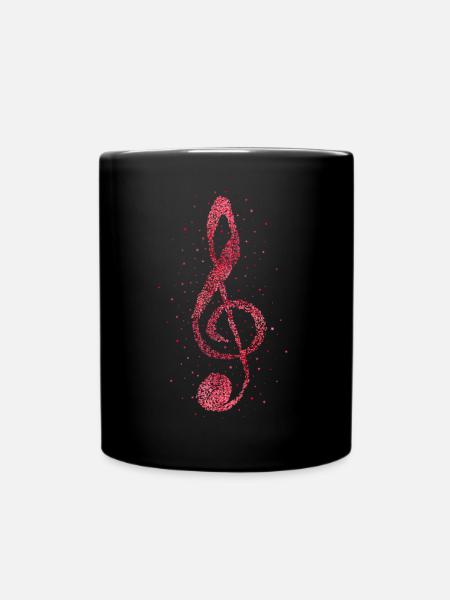 Orchester Chor Musiker Notenschlüssel - Tasse einfarbig - Schwarz