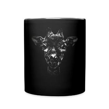 Giraffe Stencil Black & White Nature Wildlife - Full Colour Mug - black - Front