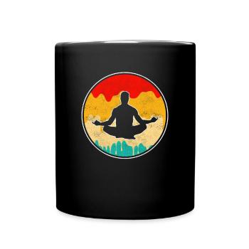 Yoga Méditation Rétro - Mug uni - noir - Devant